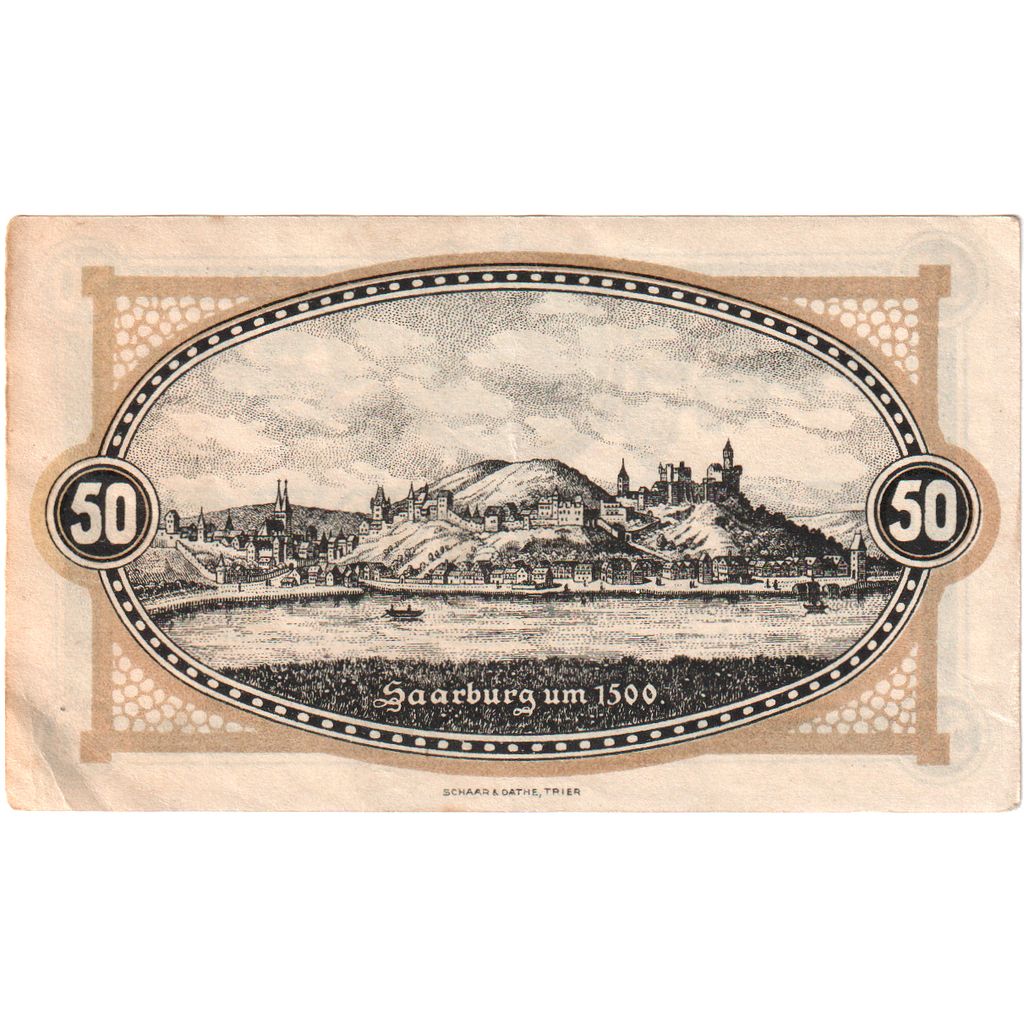 Germany, Saarburg, 50 Pfennig, 1921-07-01, AU(55-58)
