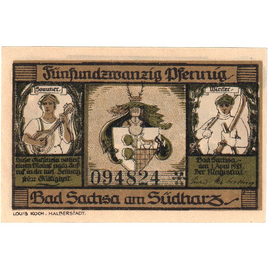 Germany, Bad Sachsa am Sudharz, 25 Pfennig, 1921-04-01, UNC