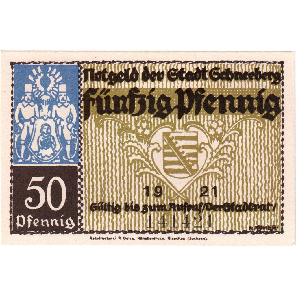 Germany, Schneeberg, 50 Pfennig, UNC(63)