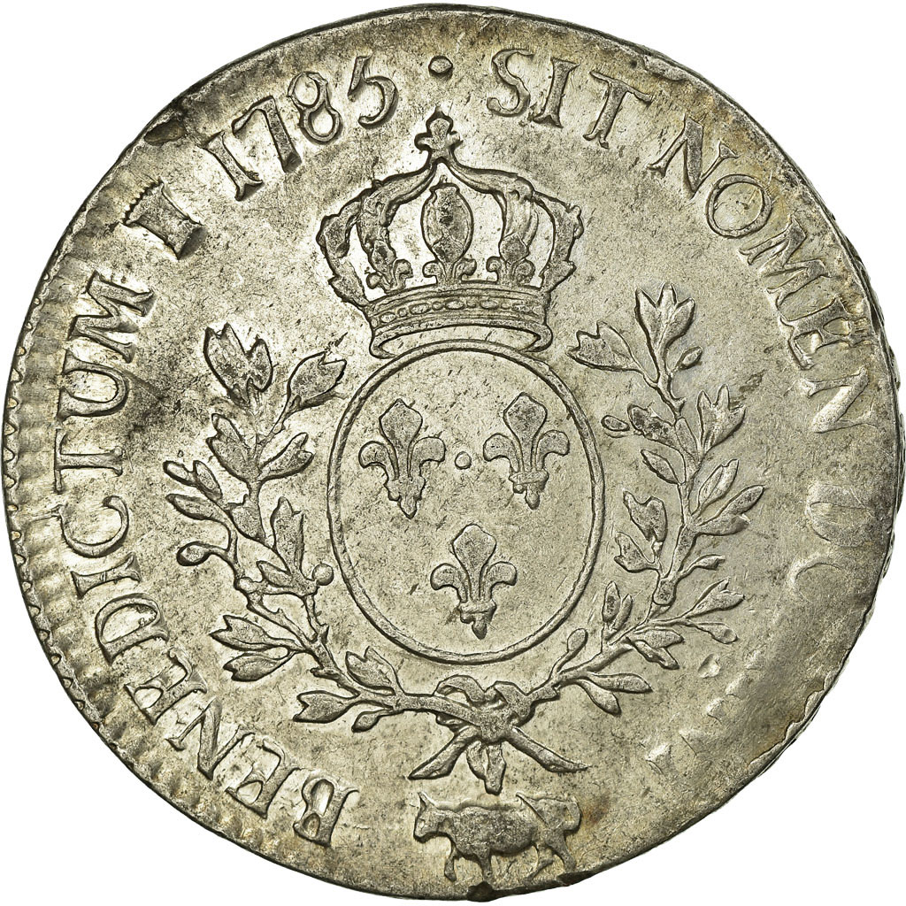 Coin, France, Louis XVI, Écu de Béarn aux branches d'olivier, Ecu, 1785, Pau