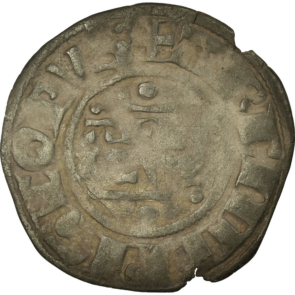 Coin, France, Denarius, Reims, VF, Silver