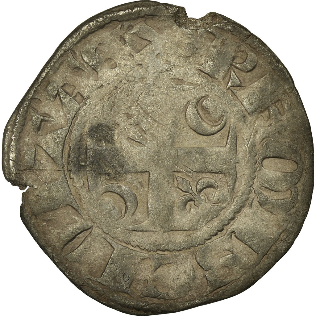 Coin, France, Denarius, Reims, VF, Silver