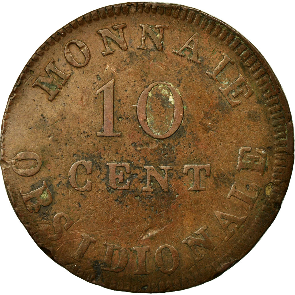 Coin, FRENCH STATES, ANTWERP, 10 Centimes, 1814, Anvers, , Bronze