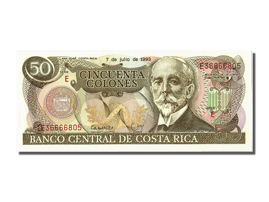 Banknote, Costa Rica, 50 Colones, 1993, 1993-07-07, UNC(65-70)