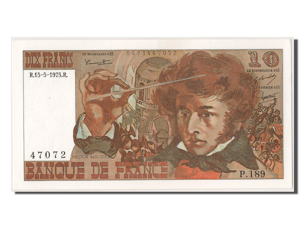 Banknote, France, 10 Francs, 10 F 1972-1978 ''Berlioz'', 1975, 1975-05-15