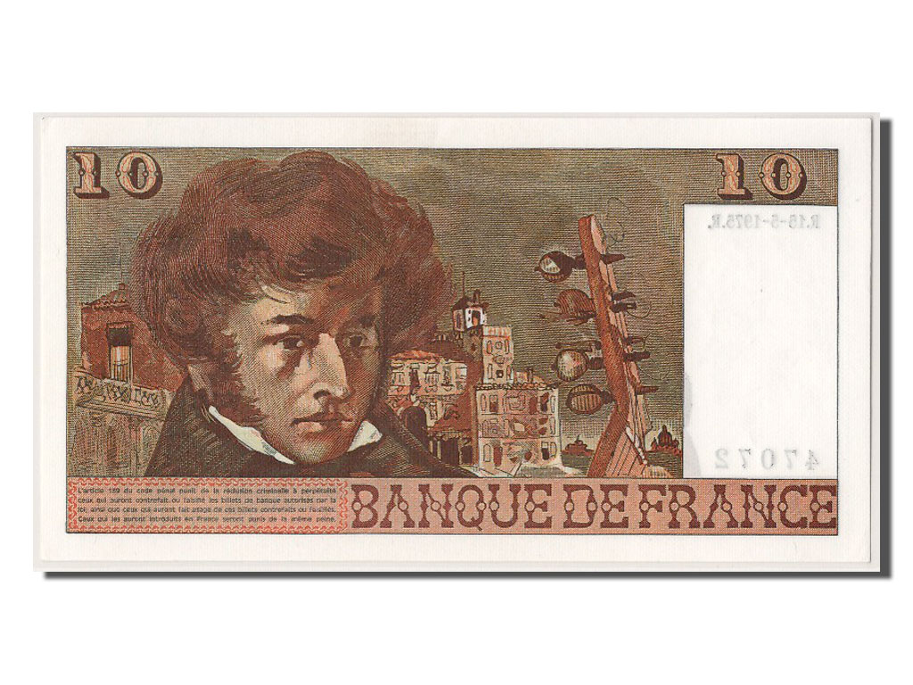 Banknote, France, 10 Francs, 10 F 1972-1978 ''Berlioz'', 1975, 1975-05-15