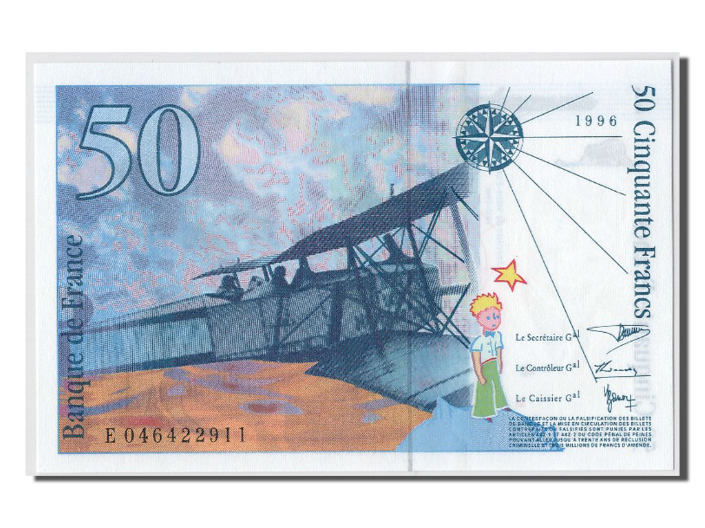 Banknote, France, 50 Francs, 50 F 1992-1999 ''St Exupéry'', 1996, UNC(65-70)