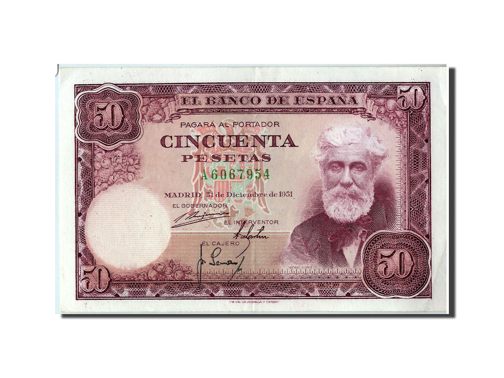 Banknote, Spain, 50 Pesetas, 1951, 1951-12-31, UNC(60-62)