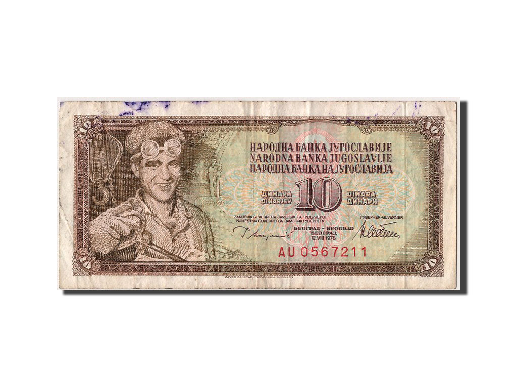 Billete, 10 Dinara, 1978, Yugoslavia, 1978-08-12, BC