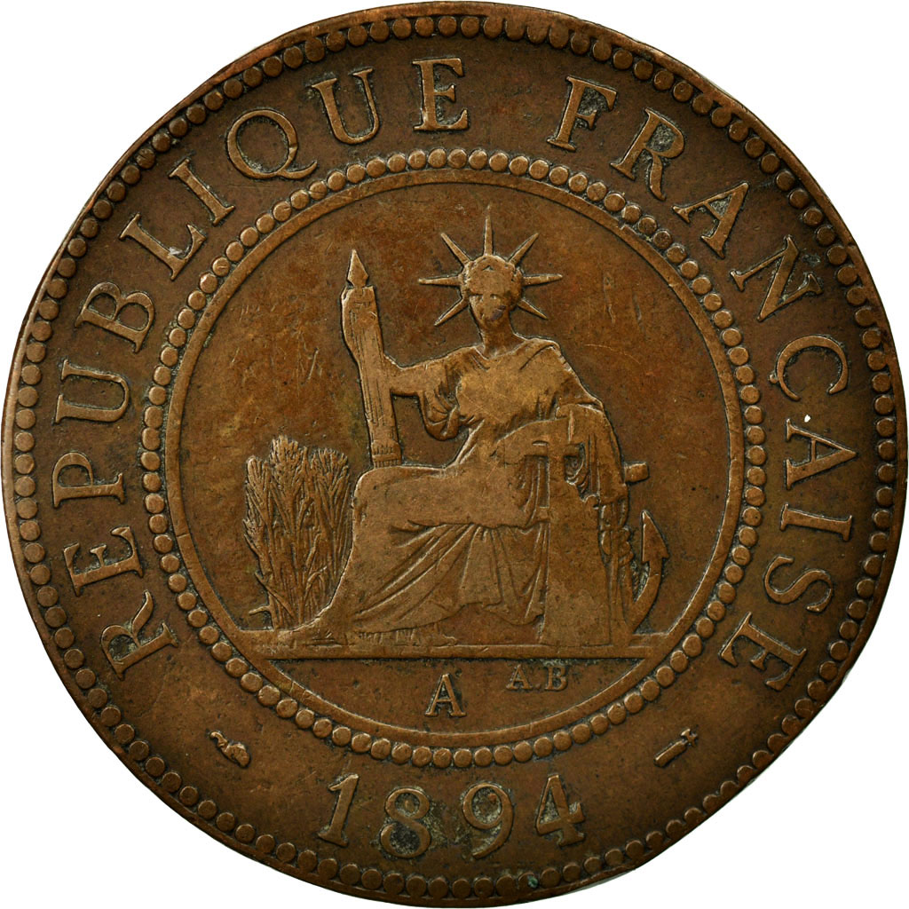 Coin, French Indochina, Cent, 1894, Paris, , Bronze, Lecompte:45