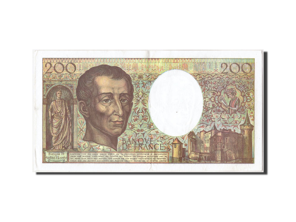 Banknote, France, 200 Francs, 200 F 1981-1994 ''Montesquieu'', 1992, EF(40-45)