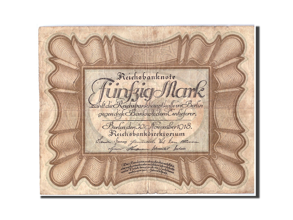 Banknote, Germany, 50 Mark, 1918, 1918-11-30, F(12-15)
