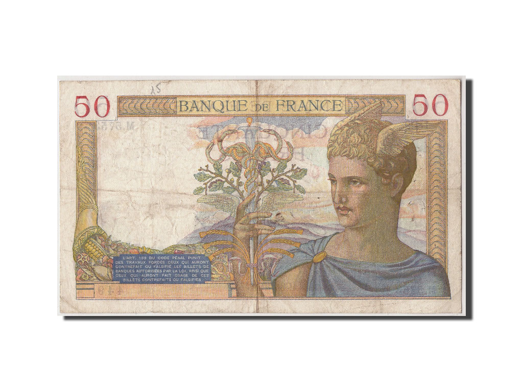 Banknote, France, 50 Francs, 50 F 1934-1940 ''Cérès'', 1937, 1937-02-25