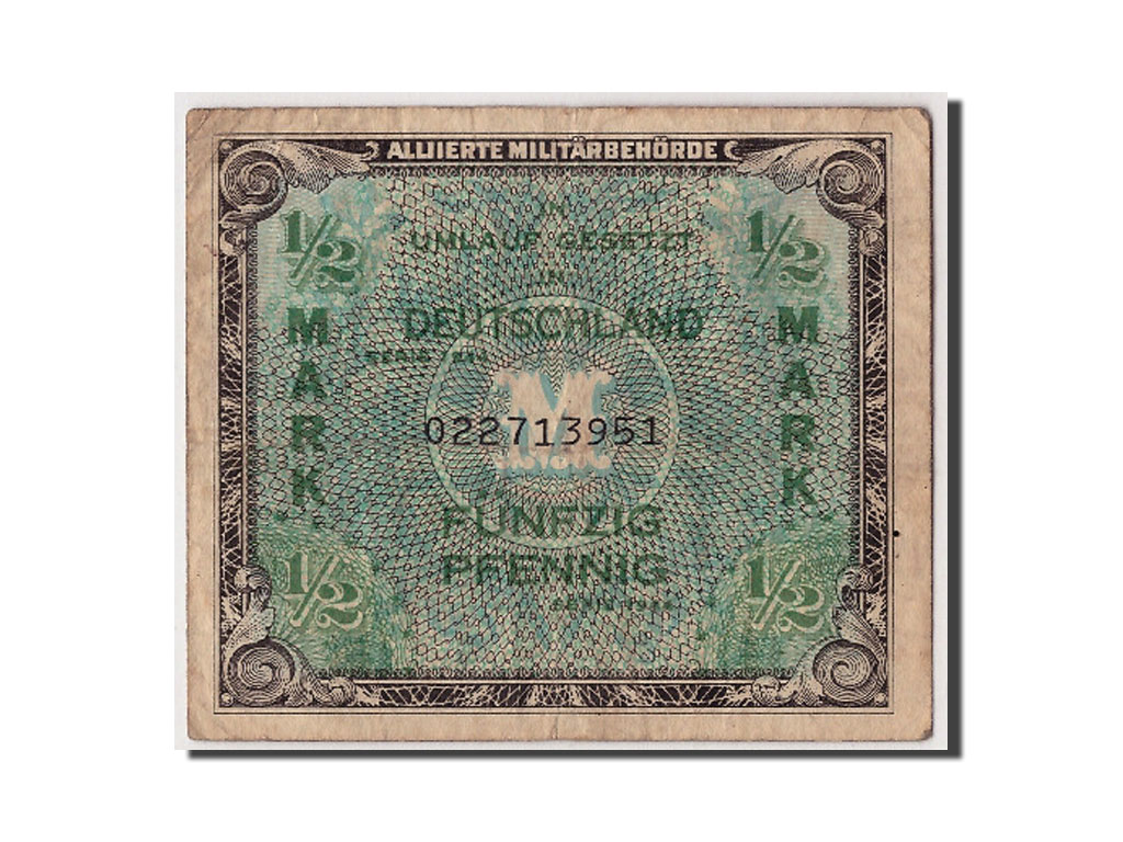Banknote, Germany, 1/2 Mark, 1944, VF(20-25)