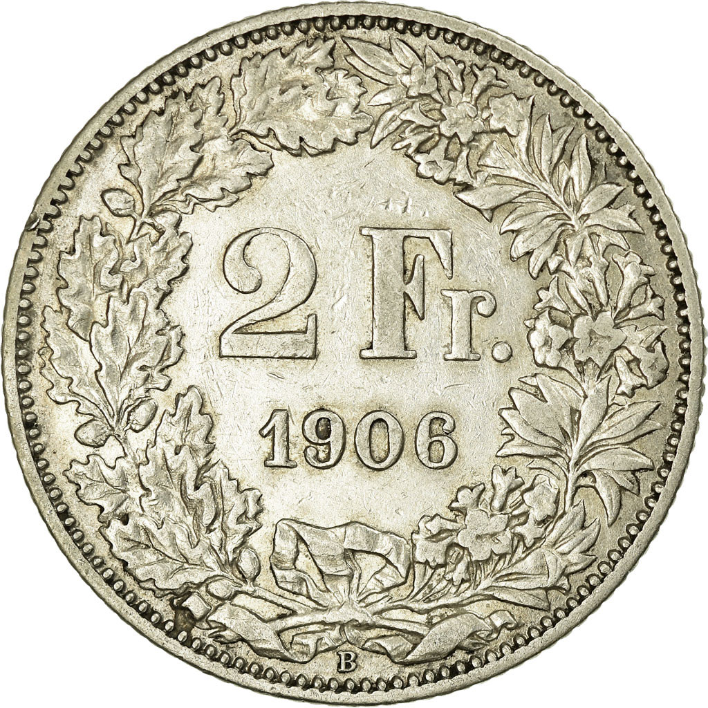 Coin, Switzerland, 2 Francs, 1906, Bern, , Silver, KM:21