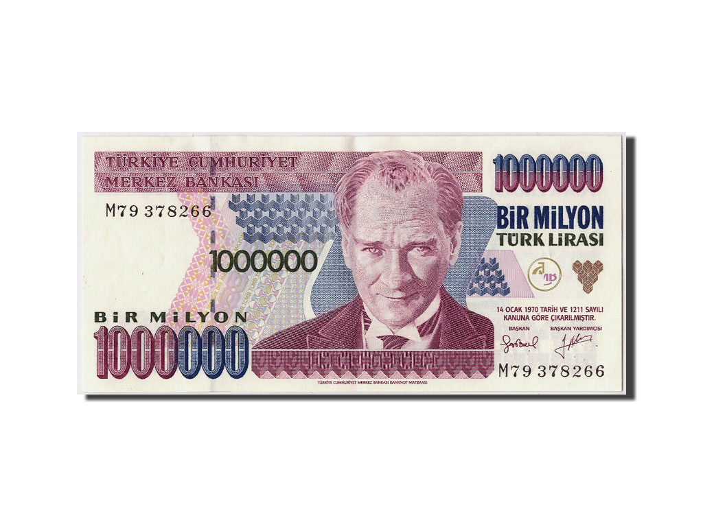 Banknote, Turkey, 1,000,000 Lira, AU(55-58)