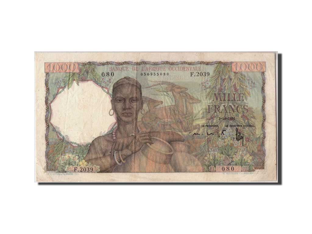 Banknote, French West Africa, 1000 Francs, 1951, 1951-10-02, EF