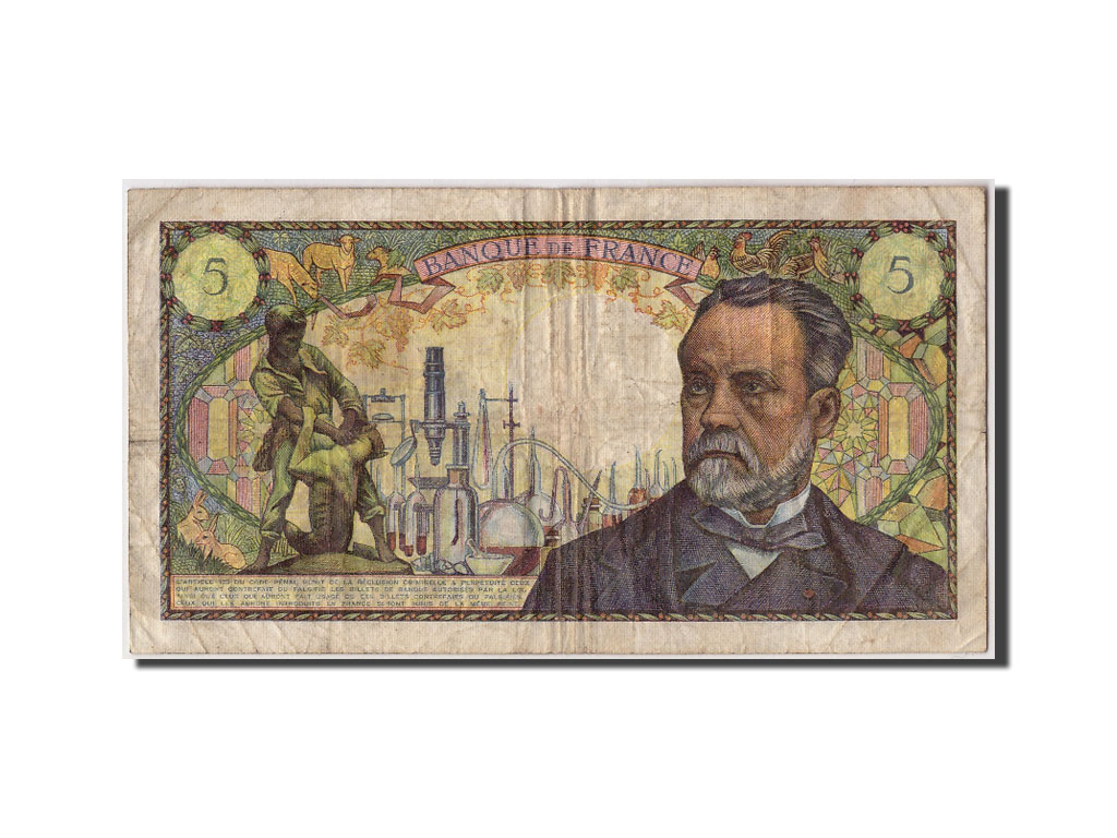 Banknote, France, 5 Francs, 5 F 1966-1970 ''Pasteur'', 1969, 1969-09-04