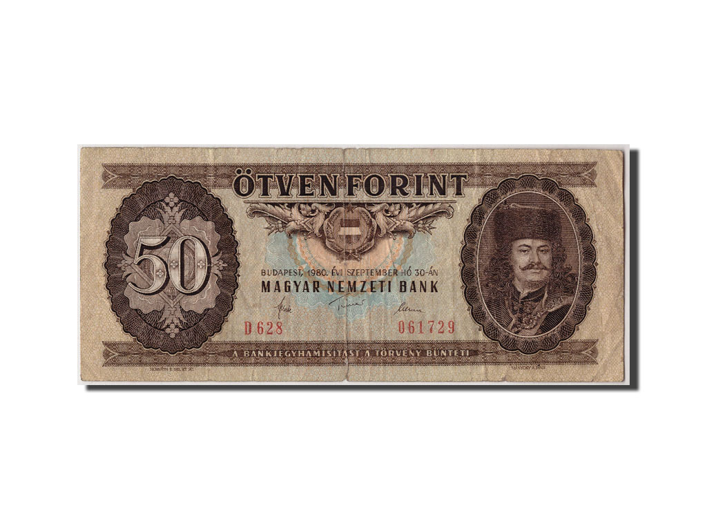 Billete, 50 Forint, 1980, Hungría, KM:170d, 1980-09-30, BC