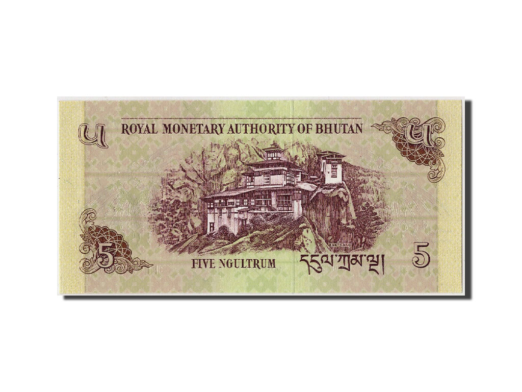 Billete, 5 Ngultrum, 2011, Bután, KM:28b, Undated, UNC