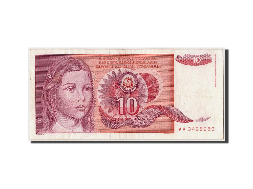 Billete, 10 Dinara, 1990, Yugoslavia, KM:103, 1990-09-01, BC+