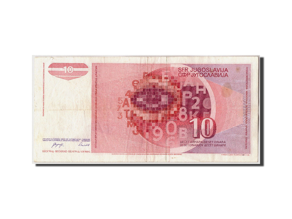 Billete, 10 Dinara, 1990, Yugoslavia, KM:103, 1990-09-01, BC+