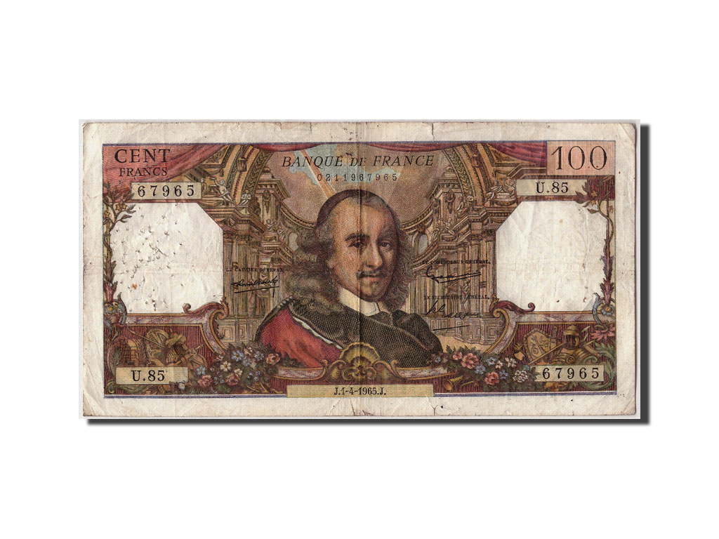 Banknote, France, 100 Francs, 100 F 1964-1979 ''Corneille'', 1965, 1965-04-01