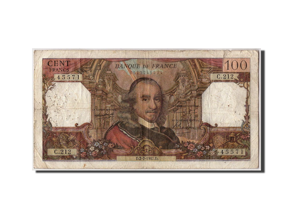 Banknote, France, 100 Francs, 100 F 1964-1979 ''Corneille'', 1967, 1967-02-02