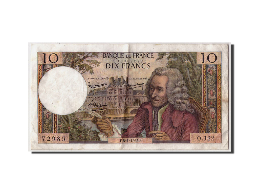 Banknote, France, 10 Francs, 10 F 1963-1973 ''Voltaire'', 1965, 1965-08-01
