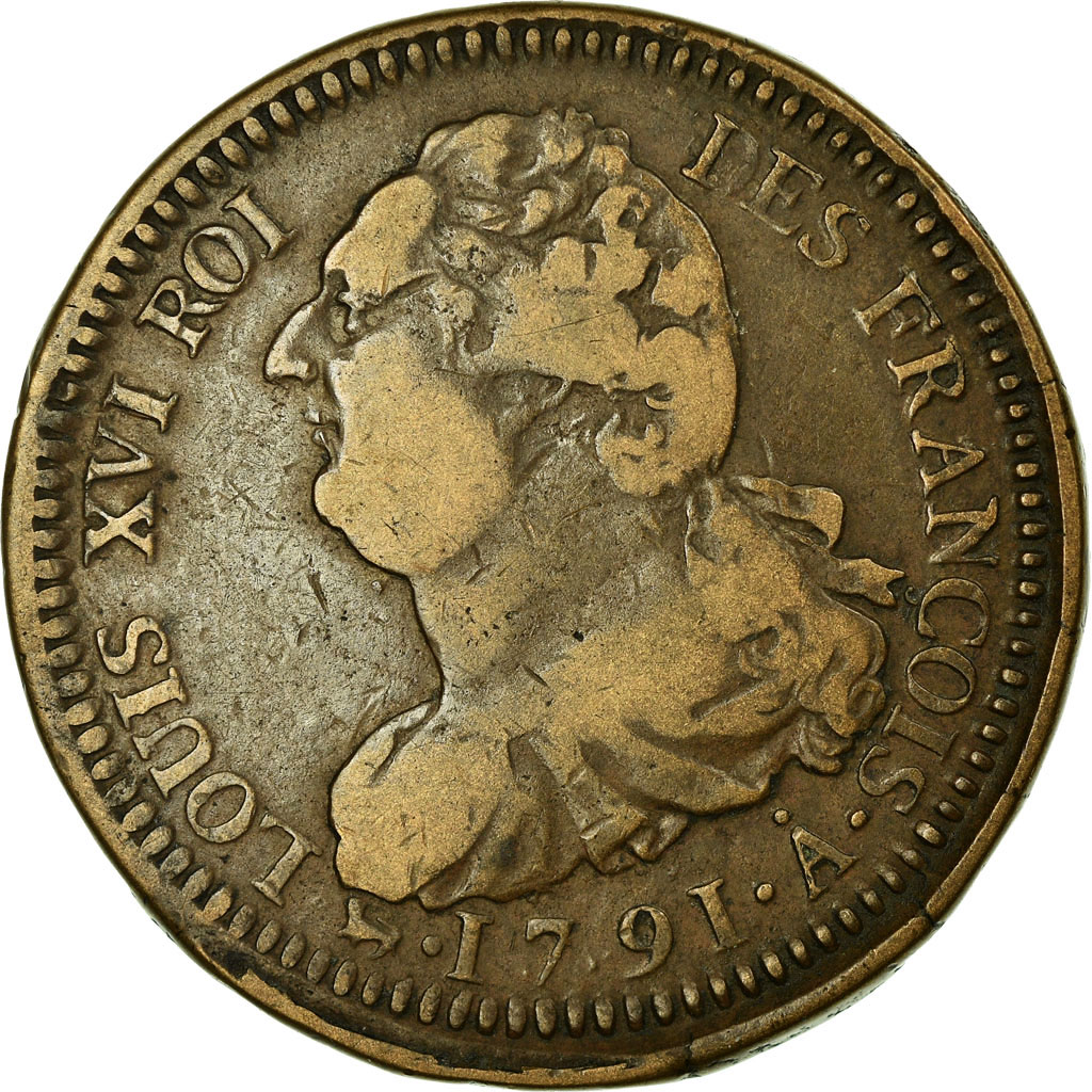 Coin, France, 2 sols françois, 2 Sols, 1791, Paris, , Bronze