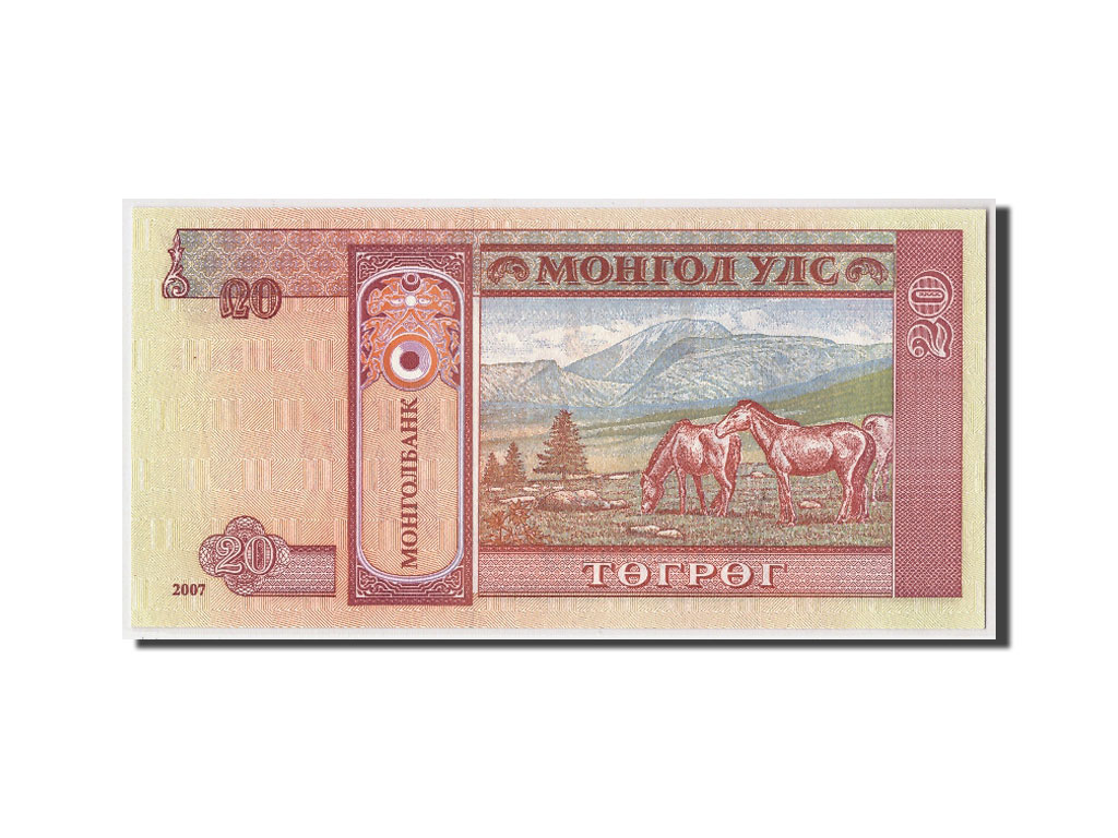 Billete, 20 Tugrik, 2007, Mongolia, KM:63d, Undated, UNC