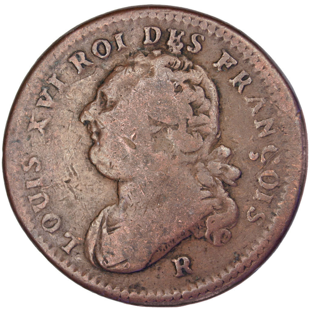 Coin, France, 12 deniers françois, 12 Deniers, 1791, Orléans, 