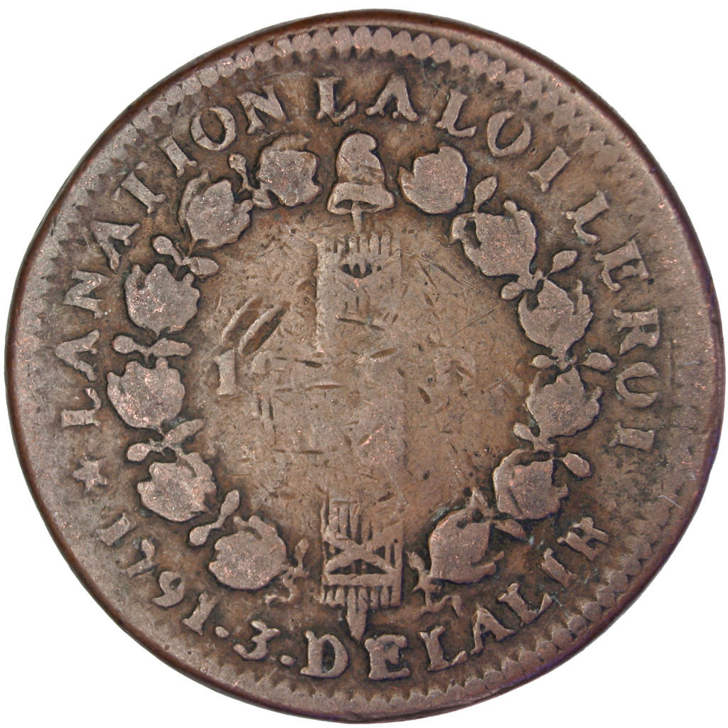 Coin, France, 12 deniers françois, 12 Deniers, 1791, Orléans, 