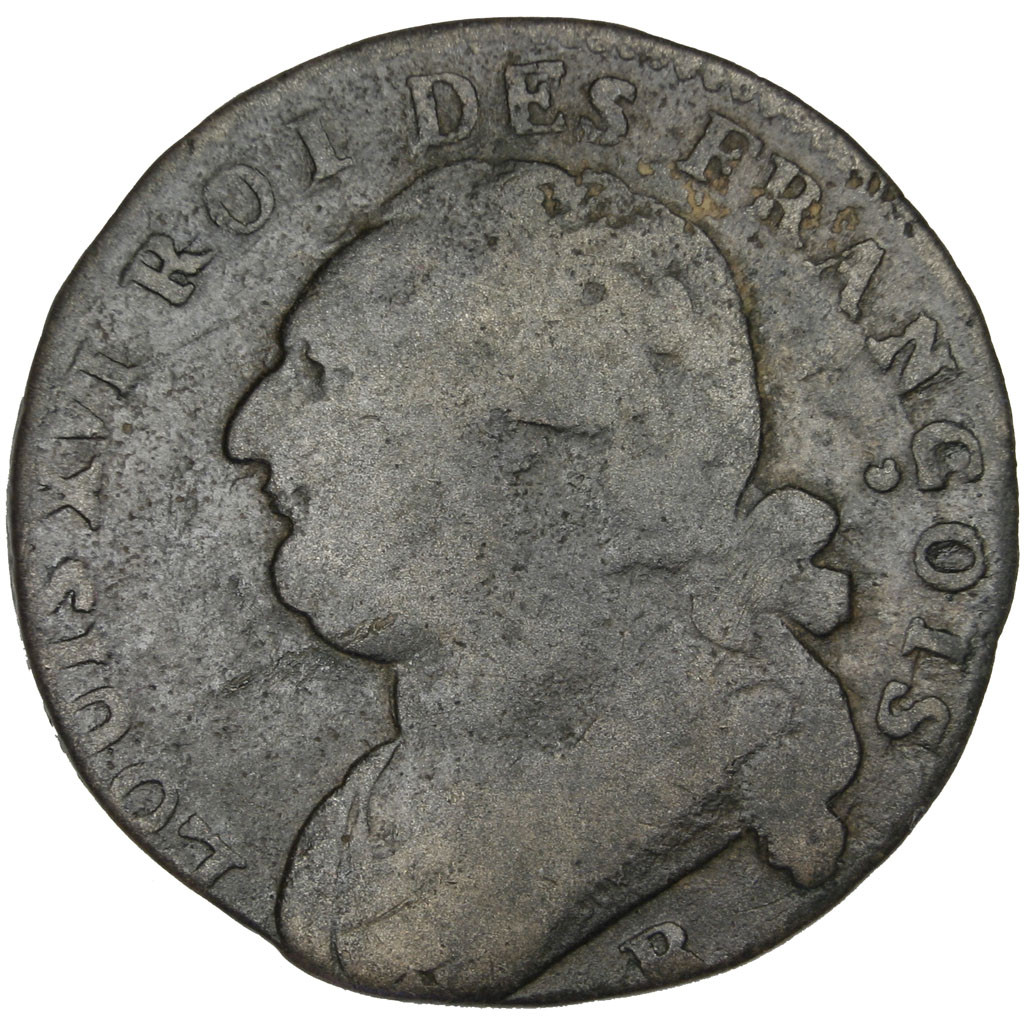 Coin, France, 12 deniers françois, 12 Deniers, 1793, Orléans, 
