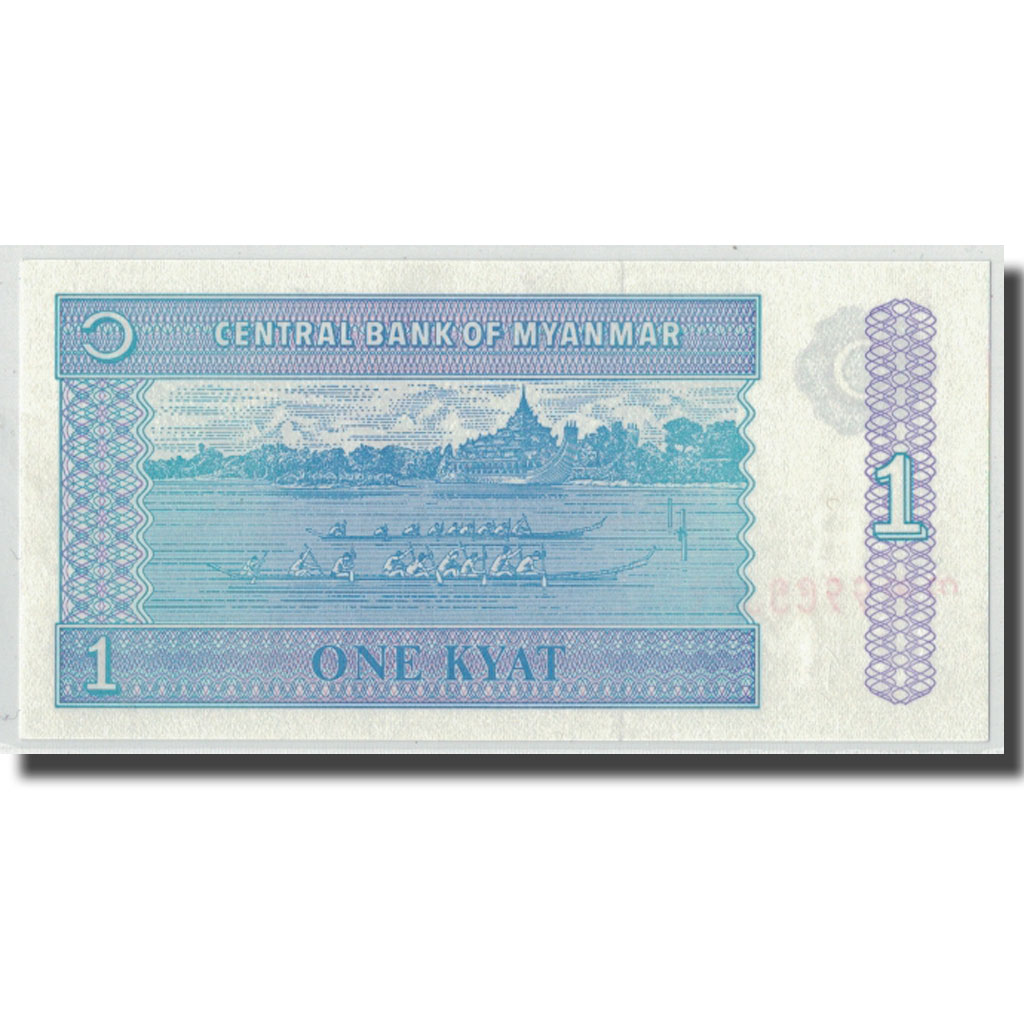Billete, 1 Kyat, Myanmar, KM:69, UNC