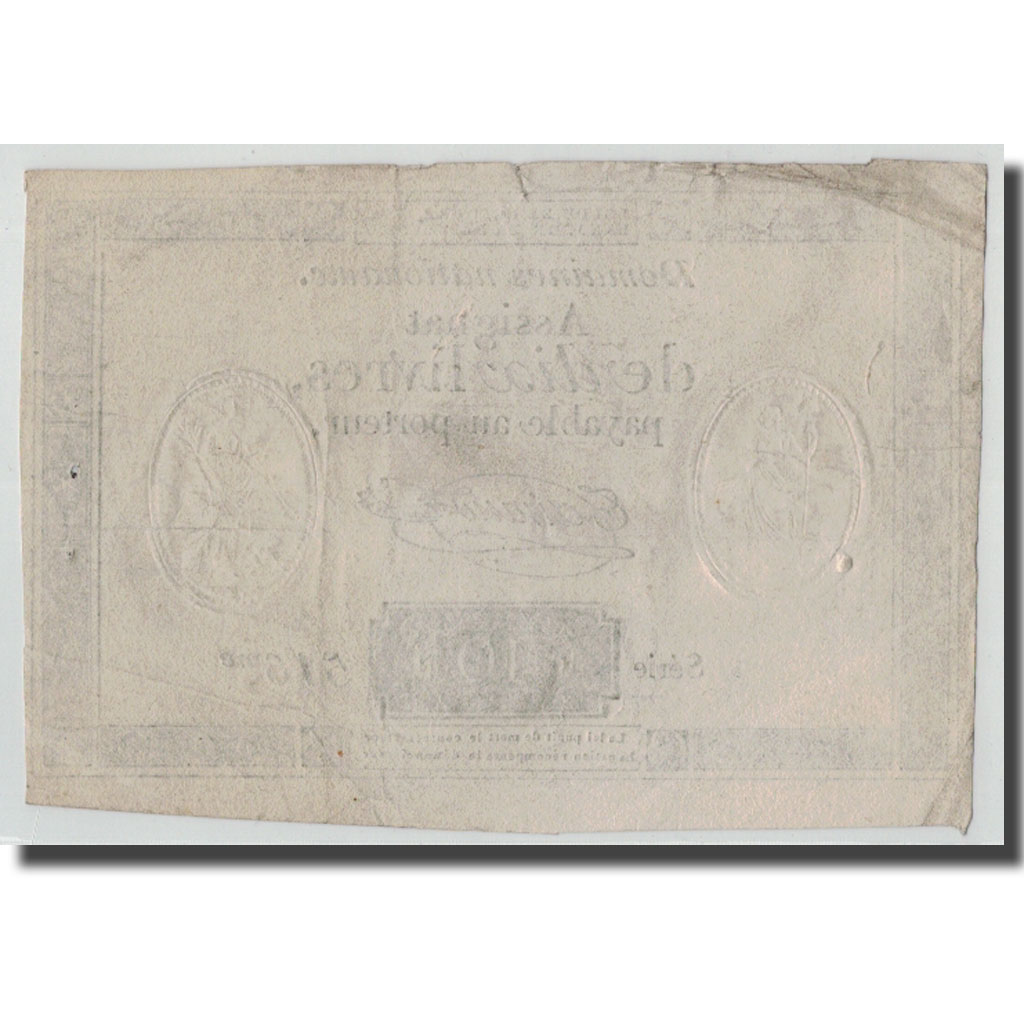 France, 10 Livres, 1792, Taisaud, 1792-10-24, VF(20-25), KM:A66a, Lafaurie:161a