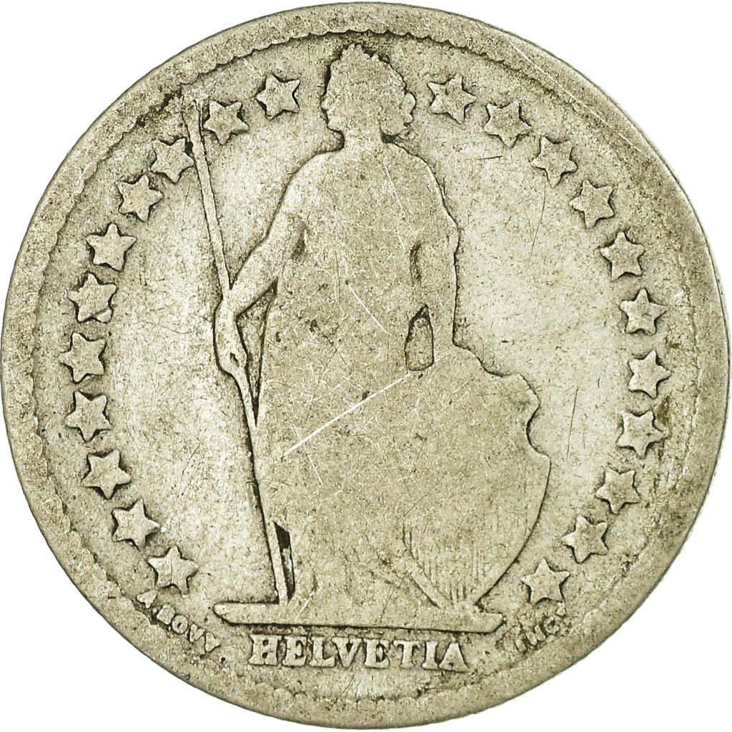 Moneda, Suiza, 1/2 Franc, 1898, Bern, BC, Plata, KM:23
