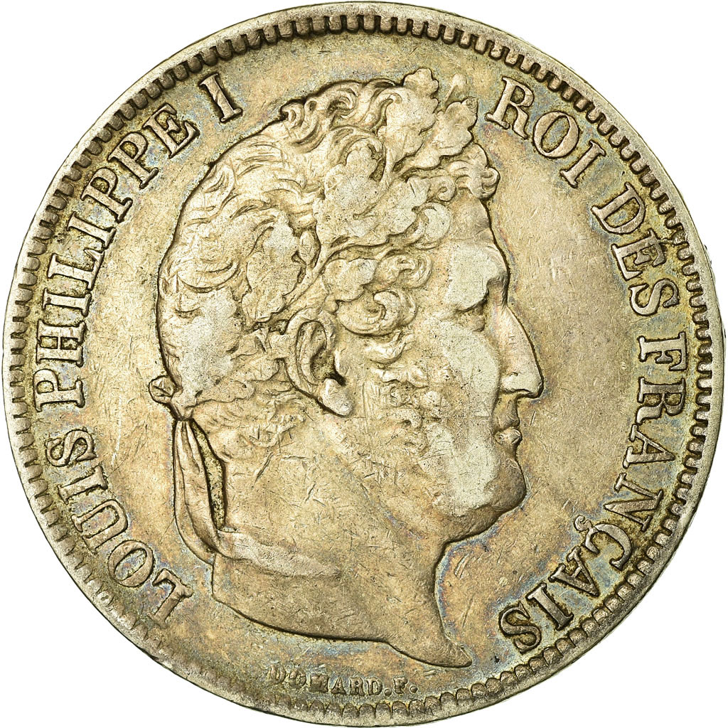 France, 5 Francs, Louis-Philippe, 1831, Lyon, Silver, EF(40-45), Gadoury:677a