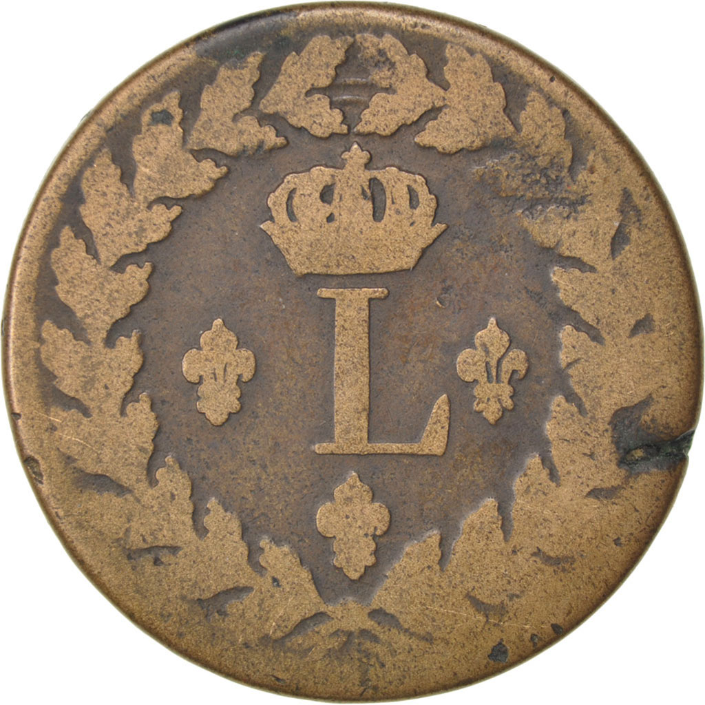 Coin, France, Louis XVIII, Decime, 1815, Strasbourg, , Bronze