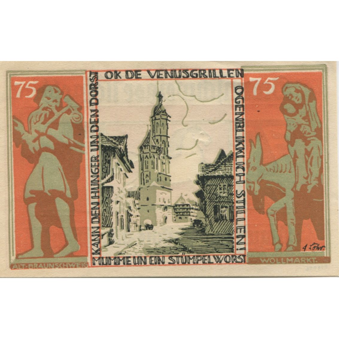 Banknote, Germany, Braunschweig Braunschweigische Staatsbank, 75 Pfennig