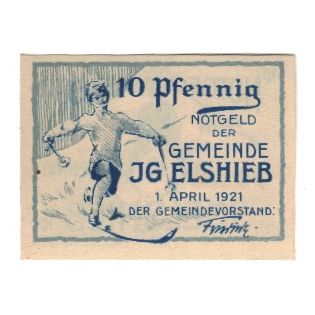 Billete, Alemania, Igelshieb Gemeinde, 10 Pfennig, personnage, 1921, 1921-04-01