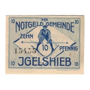 Billete, Alemania, Igelshieb Gemeinde, 10 Pfennig, personnage, 1921, 1921-04-01