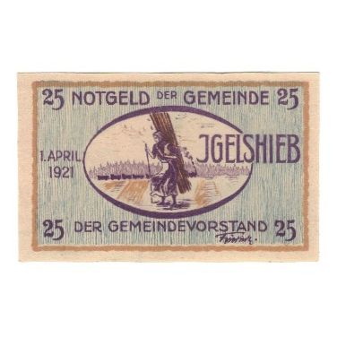 Billete, Alemania, Igelshieb Gemeinde, 25 Pfennig, personnage, 1921, 1921-04-01