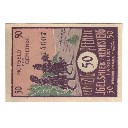 Billete, Alemania, Igelshieb Gemeinde, 50 Pfennig, paysage, 1921, 1921-04-01