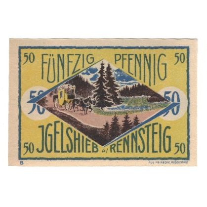 Billete, Alemania, Igelshieb Gemeinde, 50 Pfennig, paysage, 1921, 1921-04-01