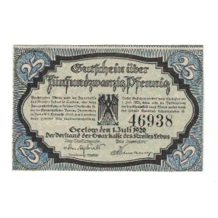 [#321464] Geldschein, Deutschland, Lebus Sparkasse des Kreises Lebus in Seelow, 