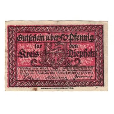 Billete, Alemania, Diepholz Flecken, 50 Pfennig, batiment 1, 1920, 1920-09-01