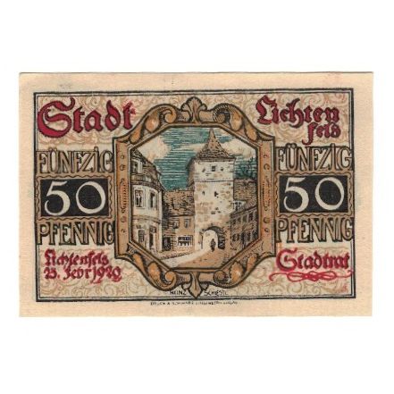Billete, Alemania, Lichtenfels a. Main Stadt, 50 Pfennig, Fleurs, 1920