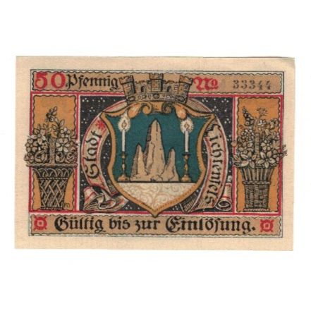 Billete, Alemania, Lichtenfels a. Main Stadt, 50 Pfennig, Fleurs, 1920