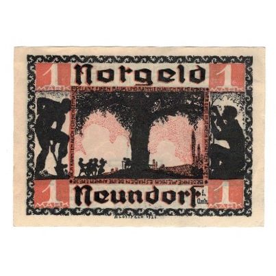 Billete, Alemania, Neundorf Gemeinde, 1 Mark, arbre, 1921, 1921-09-01, EBC
